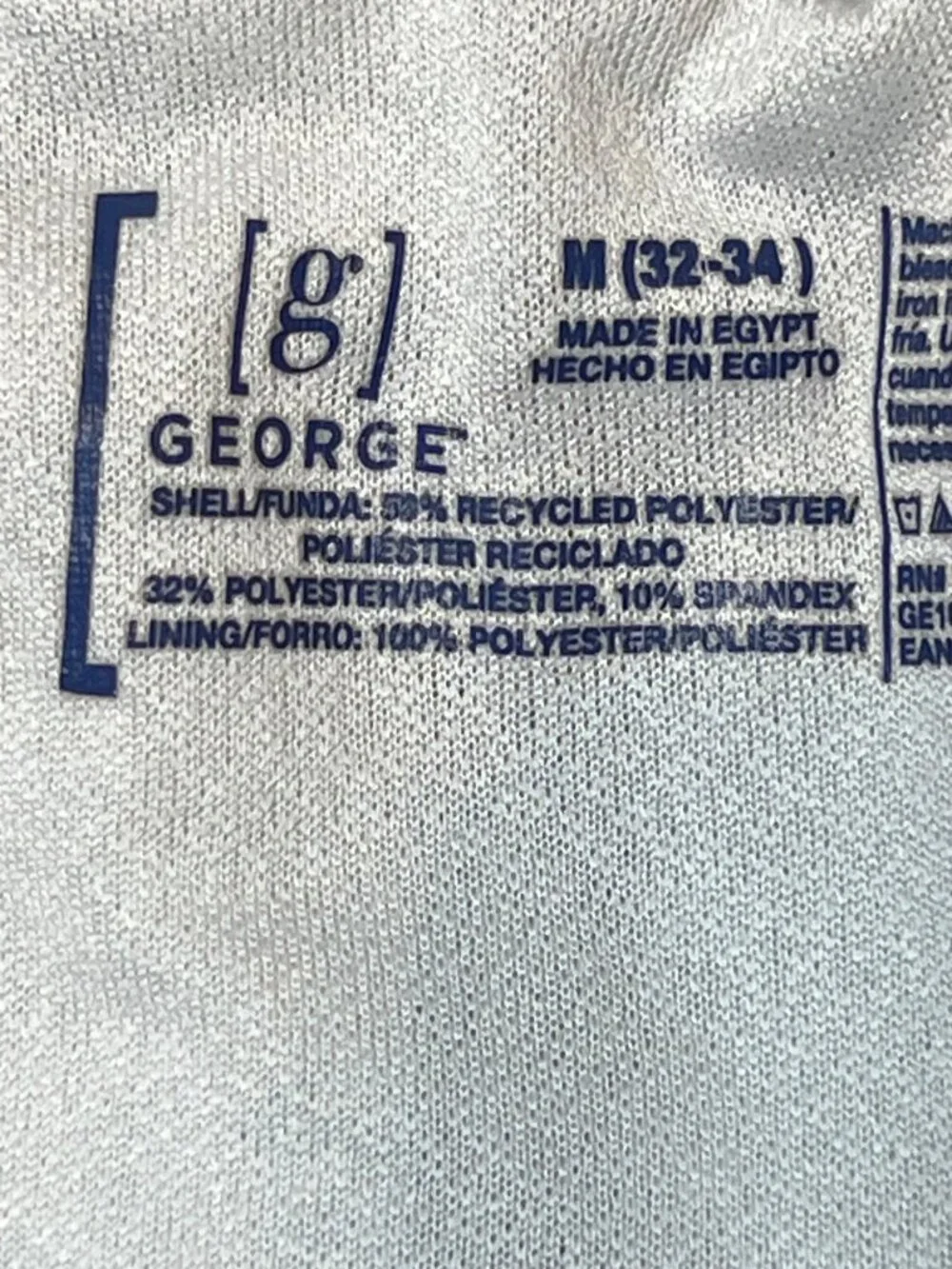 George Men Board Shorts Swim Trunks Lined Gray Black Striped Size M 32-34 Pocket